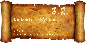 Bartovicz Rókus névjegykártya